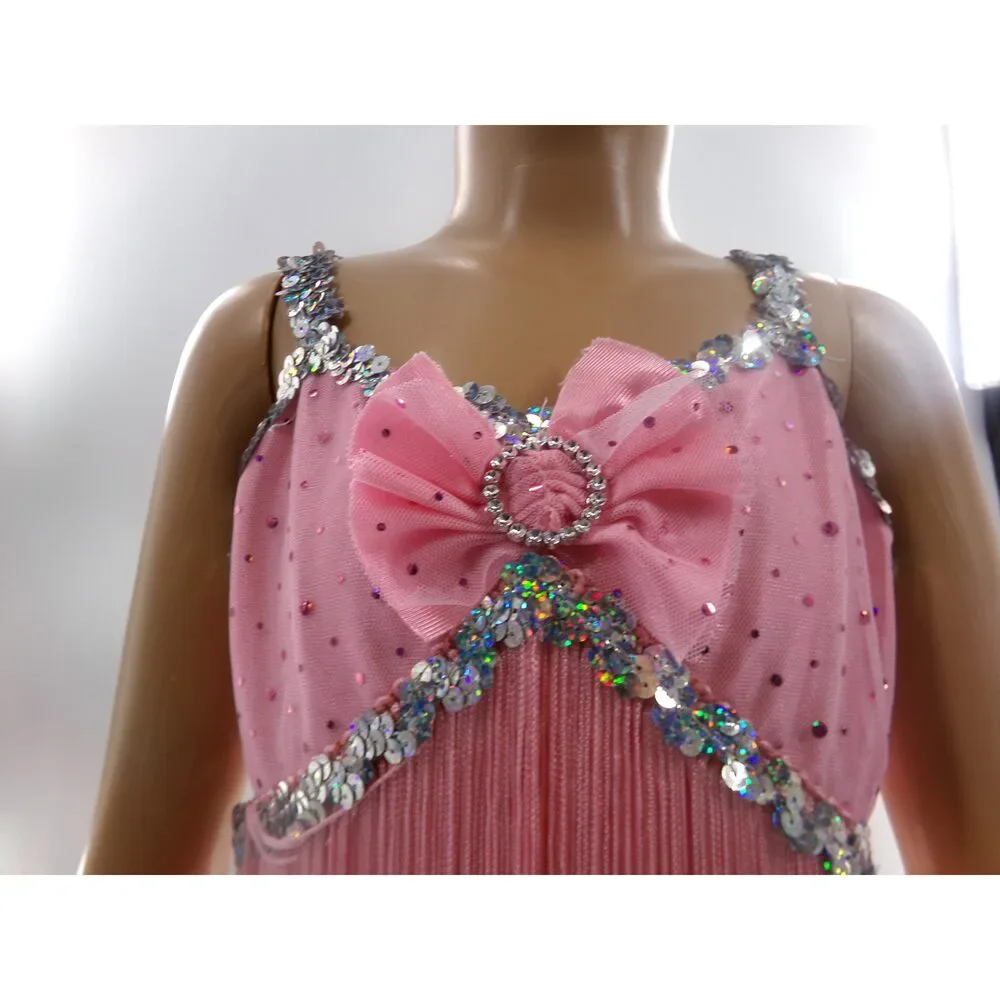 Pre-Owned Dance Costume Medium Child Pink Curtain Call E2770 Tap Jazz Musical T
